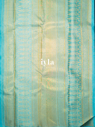 The romantic roses Kanjeevaram in Sky Blue