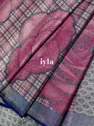 The Blooming Rose Plaids Kanjeevaram
