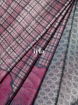 The Blooming Rose Plaids Kanjeevaram