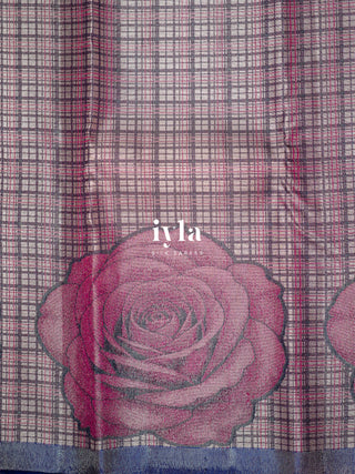 The Blooming Rose Plaids Kanjeevaram