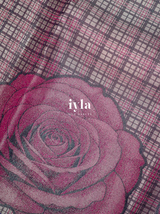 The Blooming Rose Plaids Kanjeevaram