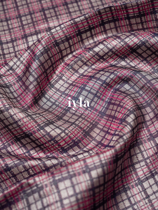 The Blooming Rose Plaids Kanjeevaram