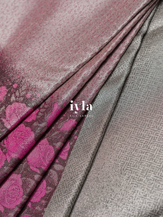 The Blooming Bouquet Kanjeevaram Dipped in Silver