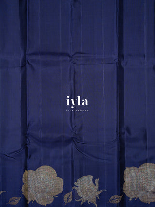 The Crowned Rose Garden Kanjeevaram in Midnight Blue