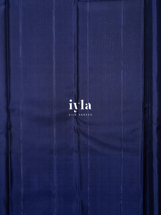 The Crowned Rose Garden Kanjeevaram in Midnight Blue