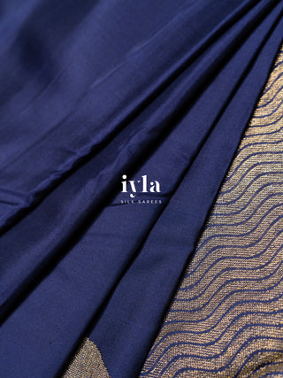 The Crowned Rose Garden Kanjeevaram in Midnight Blue