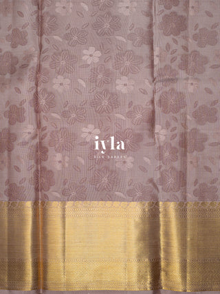 The Blossoms on the Wind Kanjeevaram in Cocoa Blush