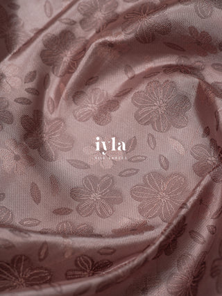 The Blossoms on the Wind Kanjeevaram in Cocoa Blush