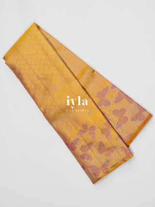 The Social Butterfly Kanjeevaram in Amber Yellow