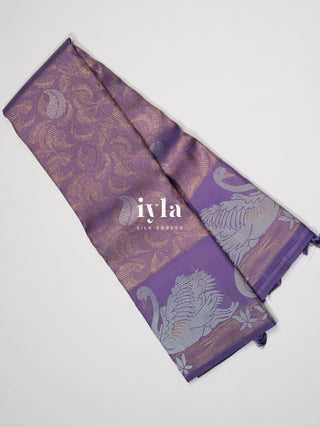 The Amethyst Purple Swan Song Kanjeevaram