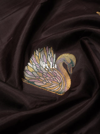 The Swan Song Kanjeevaram in Dark Espresso