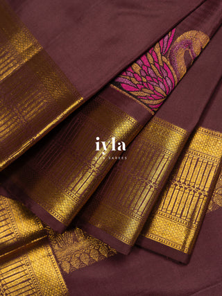The Swan Song Kanjeevaram In Brownish Purple