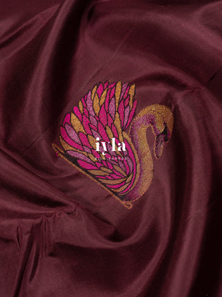 The Swan Song Kanjeevaram In Brownish Purple