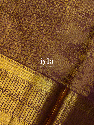 The Swan Song Kanjeevaram In Brownish Purple