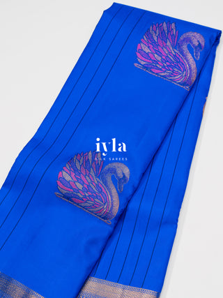 The Swan Song Kanjeevaram in Royal Blue