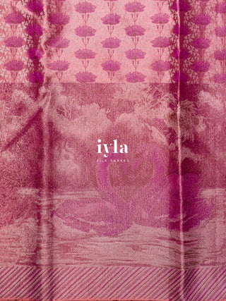 The Swan of Love Kanjeevaram in Flamingo Pink