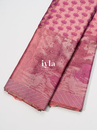 The Swan of Love Kanjeevaram in Flamingo Pink