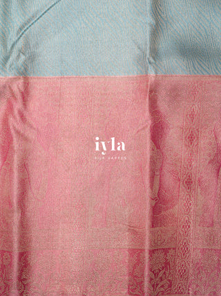 The Timeless Indian Queen Kanjeevaram in Cloud Blue