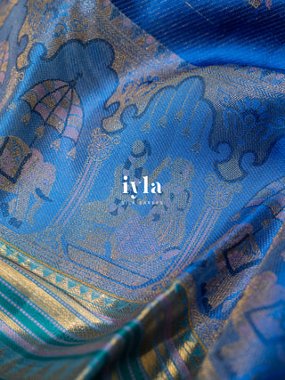 The Tale of Wedding Kanjeevaram in Copper Sulphate Blue