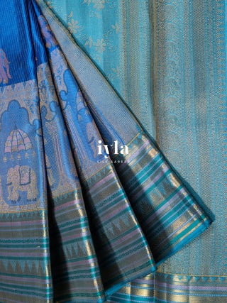 The Tale of Wedding Kanjeevaram in Copper Sulphate Blue