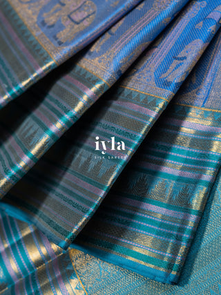 The Tale of Wedding Kanjeevaram in Copper Sulphate Blue