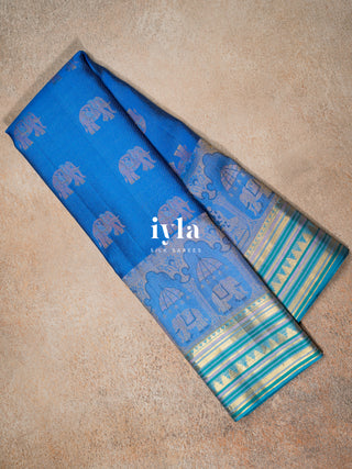 The Tale of Wedding Kanjeevaram in Copper Sulphate Blue