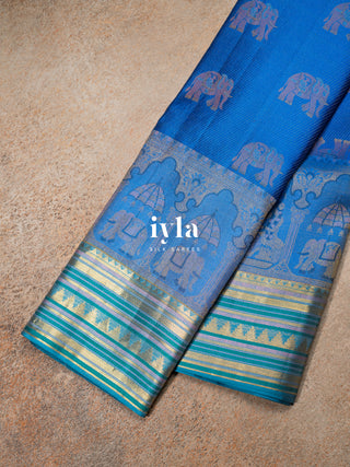 The Tale of Wedding Kanjeevaram in Copper Sulphate Blue