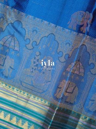The Tale of Wedding Kanjeevaram in Copper Sulphate Blue