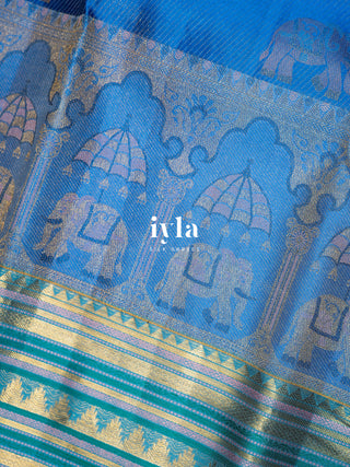 The Tale of Wedding Kanjeevaram in Copper Sulphate Blue