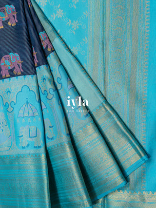 The Tale of Wedding Kanjeevaram in Deep Royal Blue