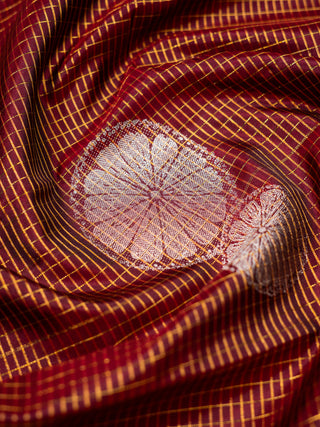 The Deep Maroon Tangerine Twist Kanjeevaram