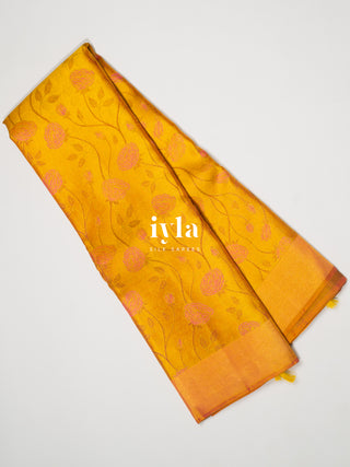 The Amber Yellow Fairy Rose Kanjeevaram