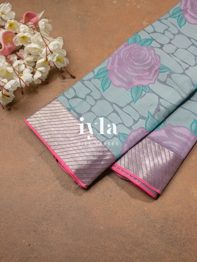 The Climbing Roses on Wall Silk Saree