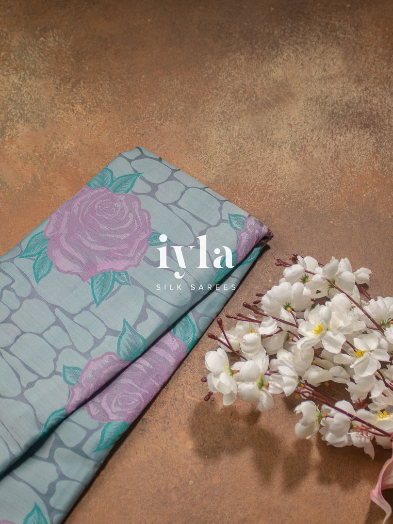 The Climbing Roses on Wall Silk Saree