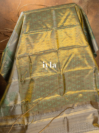The Japanese Flower Field Kanjeevaram in Gold