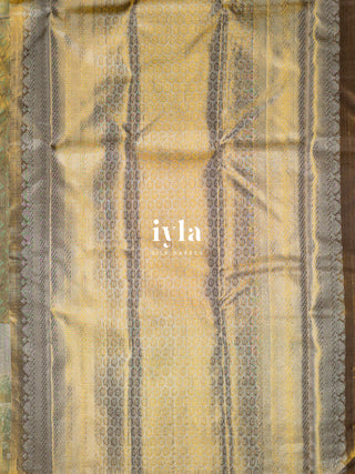 The Japanese Flower Field Kanjeevaram in Gold