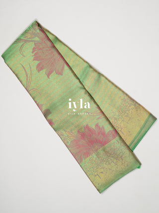 The Pastel Green Carnation Bloom Kanjeevaran