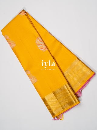 The Swan Song Colorburst Kanjeevaram in Sunshine Yellow