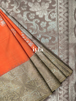 Load image into Gallery viewer, The Raaga Dreamscape Kanjeevaram in Tangerine
