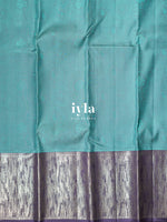 Load image into Gallery viewer, The Tiffany Blue Lotus Blooms Kanjeevaram
