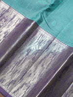 Load image into Gallery viewer, The Tiffany Blue Lotus Blooms Kanjeevaram
