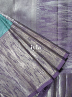 Load image into Gallery viewer, The Tiffany Blue Lotus Blooms Kanjeevaram
