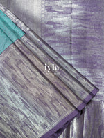 Load image into Gallery viewer, The Tiffany Blue Lotus Blooms Kanjeevaram
