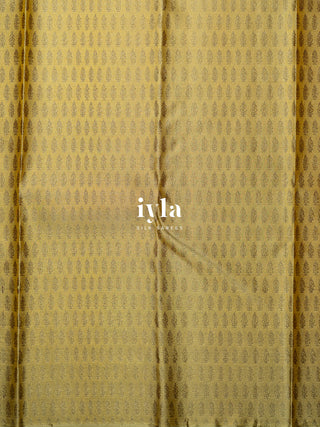 The Trumpet Lily Enchantment Kanjeeevaram in Gold Beige