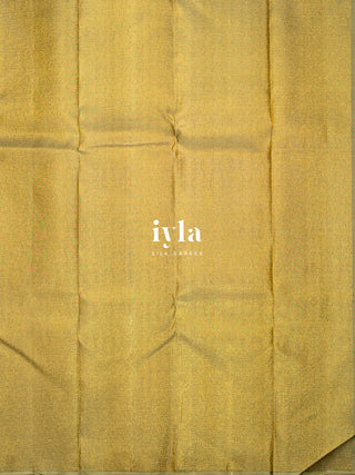 The Trumpet Lily Enchantment Kanjeeevaram in Gold Beige