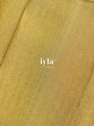 The Trumpet Lily Enchantment Kanjeeevaram in Gold Beige