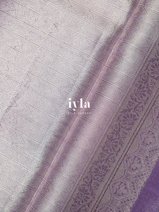 The Vrindhavan Raas Leela Kanjeevaram in Lavender