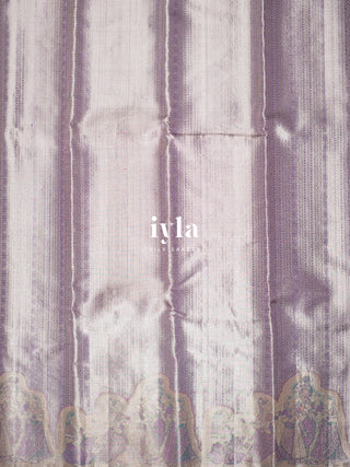 The Vrindhavan Raas Leela Kanjeevaram in Lavender