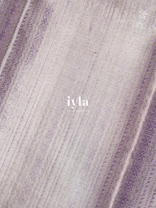 The Vrindhavan Raas Leela Kanjeevaram in Lavender