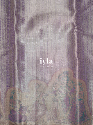 The Vrindhavan Raas Leela Kanjeevaram in Lavender